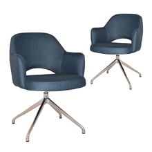 Lex Cotton-Blend Trestle Armchairs (Set of 2)